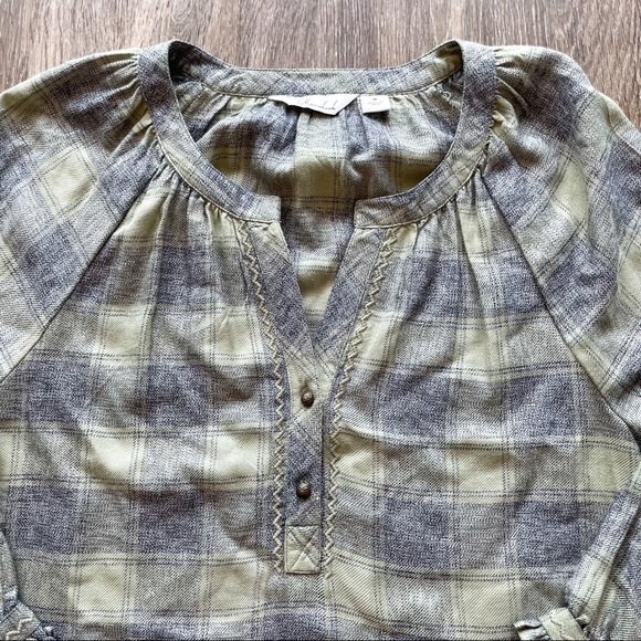 Caffe Marrakesh Jasper Plaid Popover Blouse - Picture 5 of 12